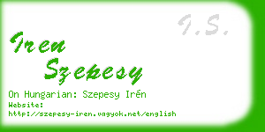 iren szepesy business card