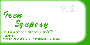 iren szepesy business card